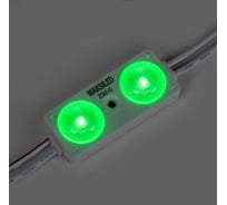 Светодиодный модуль MAKSILED 0.96Вт, 12В, IP67, SMD2835 2LED, 60лм, зеленый, 20 шт./упаковка ML-M2SM-L-2835-G