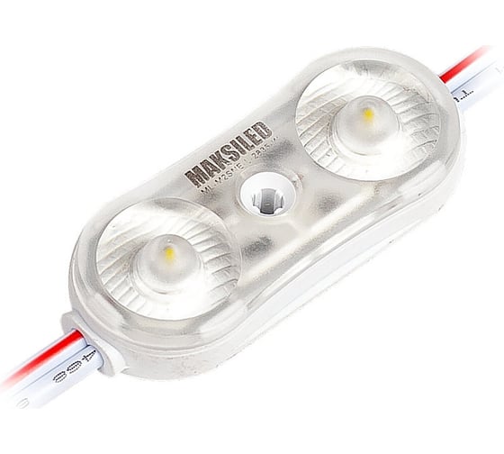 Светодиодный модуль MAKSILED 0.72Вт, 12В, IP67, SMD2835 2LED, 110лм, холодный белый, 30 шт./упаковка ML-M2SNE-L-2835-W