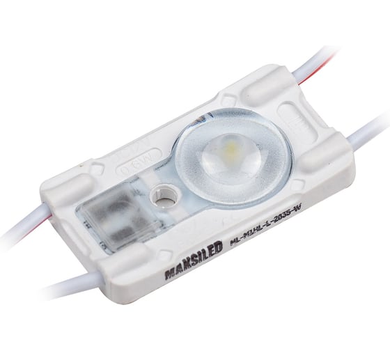 Светодиодный модуль MAKSILED 0.6Вт, 12В, IP67, SMD2835 1LED, 58лм, холодный белый, 50 шт./упаковка ML-M1HL-L-2835-W