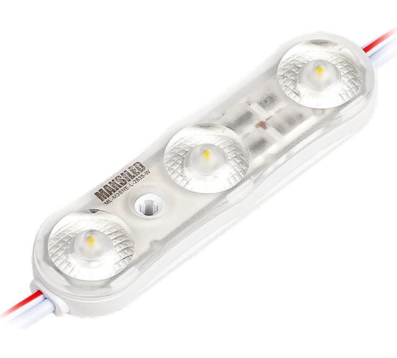Светодиодный модуль MAKSILED 0.96Вт, 12В, IP67, SMD2835 3LED, 145лм, холодный белый, 20 шт./упаковка ML-M3SNE-L-2835-W