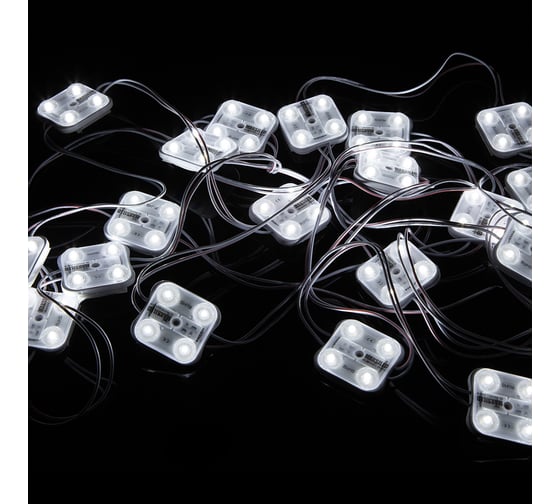 Светодиодный модуль MAKSILED 1.2Вт, 12В, IP67, SMD2835 4LED, 180лм, холодный белый, 20 шт./упаковка ML-M4SNE-L-2835-W 1