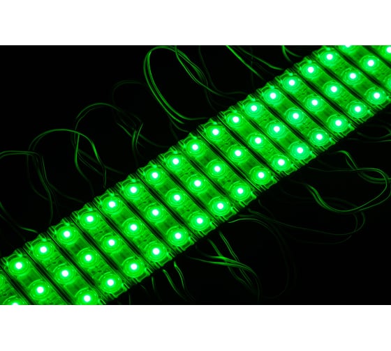 Светодиодный модуль MAKSILED 1.1Вт, 12В, IP67, SMD2835 3LED, 65лм, зеленый, 30 шт./упаковка ML-M3HL-L-2835-G