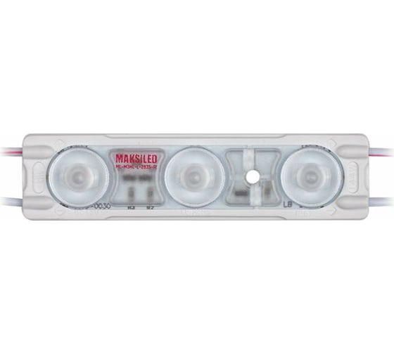 Светодиодный модуль MAKSILED 1.44Вт, 12В, IP67, SMD2835 3LED, 46лм, красный, 30 шт./упаковка ML-M3HL-L-2835-R