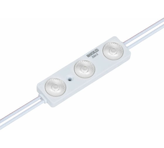 Светодиодный модуль MAKSILED 1.44Вт, 12В, IP67, SMD2835 3LED, 50лм, красный, 20 шт./упаковка ML-M3SM-L-2835-R