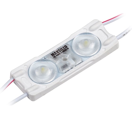 Светодиодный модуль MAKSILED 1Вт, 12В, IP67, SMD2835 2LED, 97лм, холодный белый, 40 шт./упаковка ML-M2HL-L-2835-W