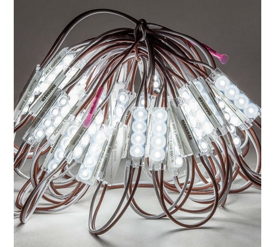 Светодиодный модуль MAKSILED 1Вт, 220В, IP67, SMD2835 4LED, 100лм, холодный белый, 50 шт./упаковка ML-M4SN-L-2835-W-220V