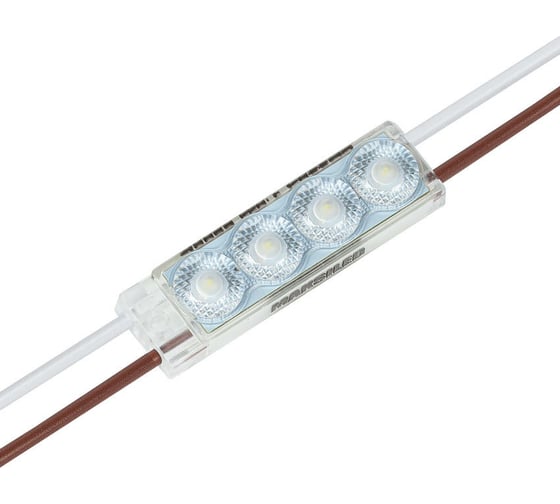 Светодиодный модуль MAKSILED 1Вт, 220В, IP67, SMD2835 4LED, 100лм, холодный белый, 50 шт./упаковка ML-M4SN-L-2835-W-220V