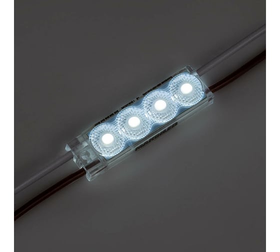 Светодиодный модуль MAKSILED 1Вт, 220В, IP67, SMD2835 4LED, 100лм, холодный белый, 50 шт./упаковка ML-M4SN-L-2835-W-220V