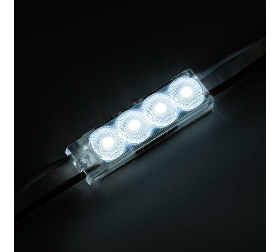 Светодиодный модуль MAKSILED 1Вт, 220В, IP67, SMD2835 4LED, 100лм, холодный белый, 50 шт./упаковка ML-M4SN-L-2835-W-220V