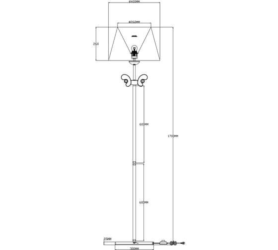 Торшер Moderli Riccardo V2500-1F