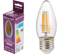 Светодиодная филаментная лампа ЮПИТЕР E27 C37 6 Вт 4000К JP6003-04