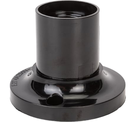 Патрон для лампочки ЮПИТЕР Е27 карболитовый потолочный прямой черный JP7700-04