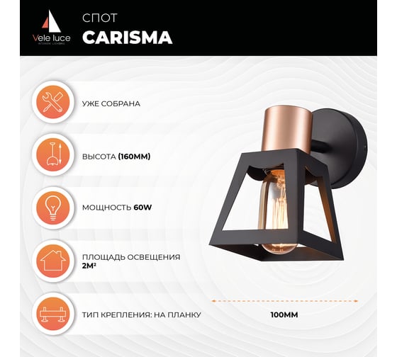 Спот Vele Luce Carisma 1xE27 60W VL6462W01