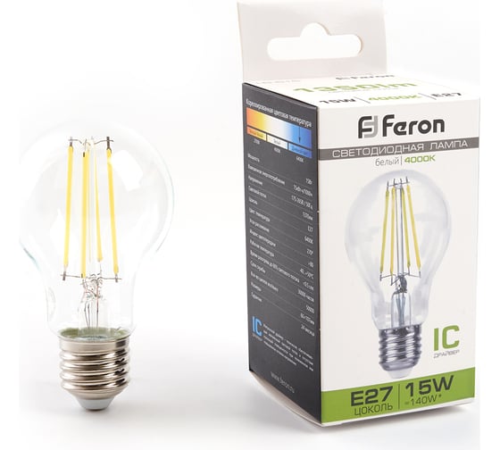 Cветодиодная лампа FERON lb-615 e27 15w 4000k, 38242