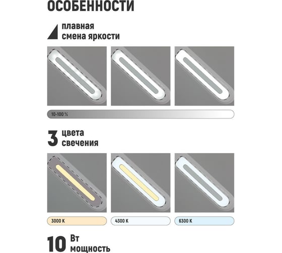 Настольный светодиодный светильник Artstyle на струбцине TL-402CW