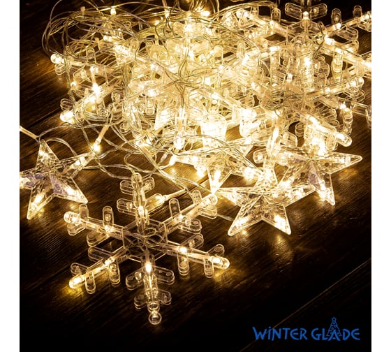Электрическая гирлянда-занавес Winter Glade 126 ламп теплый белый CB114