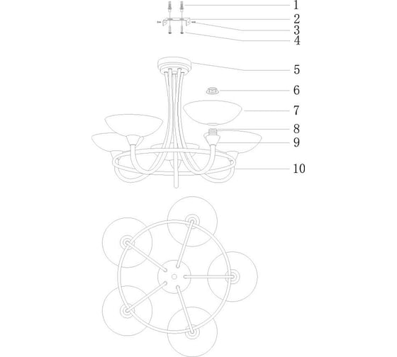 Люстра на штанге Moderli Lione V1204-5C
