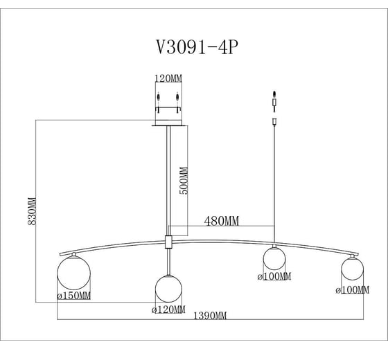 Светильник на штанге Moderli Sierro V3091-4P