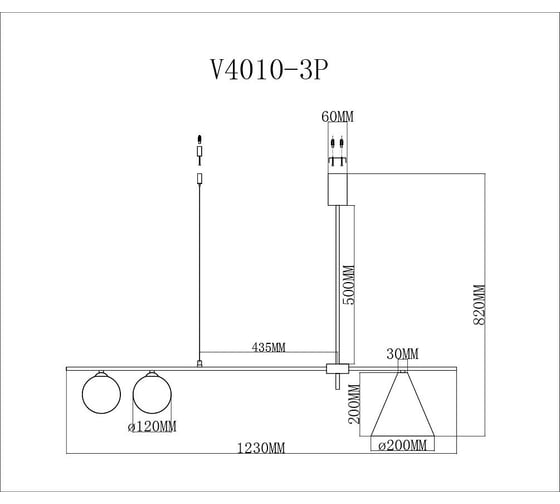 Светильник на штанге Moderli Dellay V4010-3P