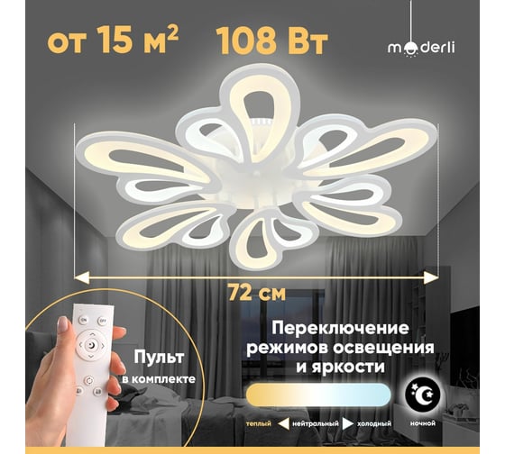 Светодиодная потолочная люстра Moderli Bience V10181-CL