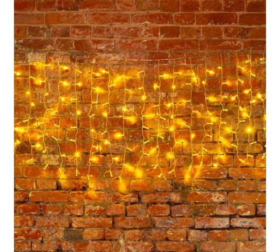 Гирлянда Neon-Night Занавес 2x0,8 м, 160 LED теплый белый, прозрачный ПВХ, IP65, с эффектом мерцания, без блока питания 235-336