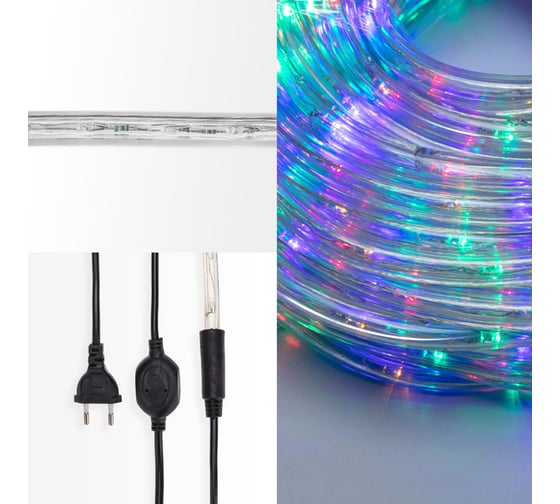 Гирлянда дюралайт Neon-Night led, фиксинг (2w), 24 led/м, мультиколор (rygb), 25 м 121-328-14