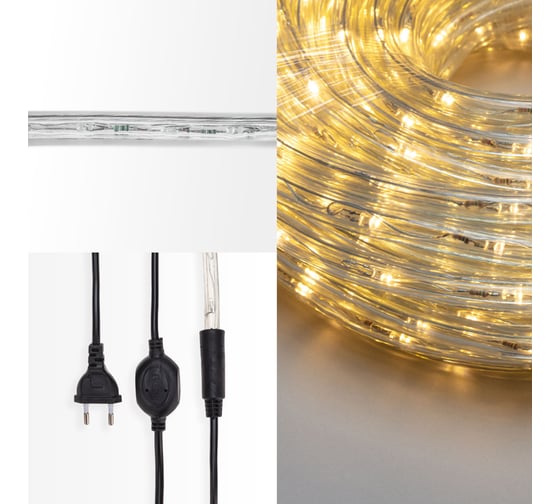 Гирлянда дюралайт Neon-Night  led фиксинг (2w), 24 led/м, теплый белый, 20 м 121-326-20