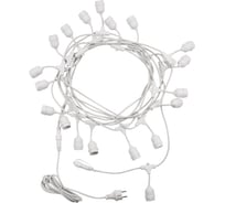 Белт-лайт Neon-Night 10 м, белый каучук, шаг 50 см, 20 подвесных патронов, ip44 331-336