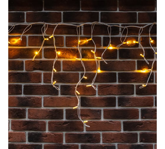Гирлянда Neon-Night айсикл бахрома светодиодная 5x0,7 м, 152 led, белый каучук, теплый белый 255-376