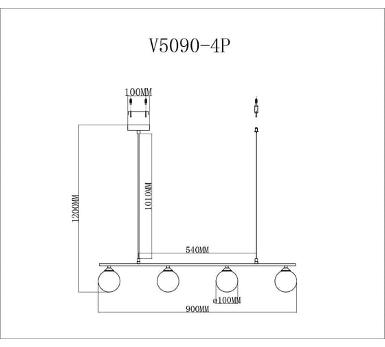 Светильник на штанге Moderli Lingdal V5090-4P