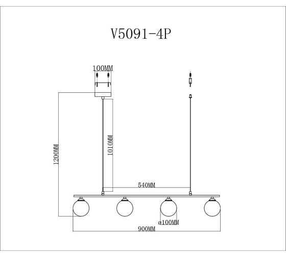 Светильник на штанге Moderli Lingdal V5091-4P