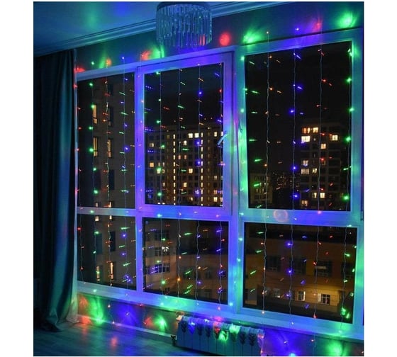 Светодиодная гирлянда шторка Beroma 400 led, 3x2.5 м разноцветное свечение 07704986