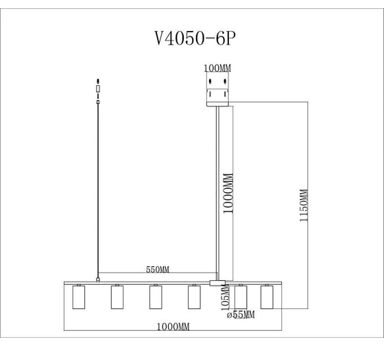Светильник на штанге Moderli Kristina V4050-6P