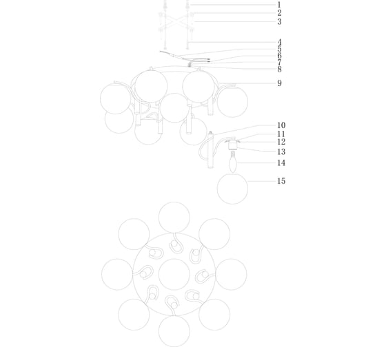 Потолочная люстра Moderli Circle V1153-9C