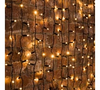 Гирлянда Neon-Night Занавес 2x0,8 м, 160 LED теплый белый, черный ПВХ, IP65, с эффектом мерцания, без блока питания 235-356