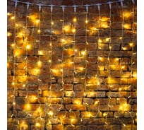 Гирлянда Neon-Night Занавес 2x1,5 м, 192 LED теплый белый, прозрачный ПВХ, IP65, с эффектом мерцания, без блока питания 235-316-6