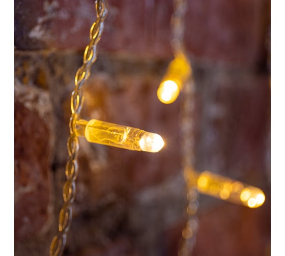 Гирлянда Neon-Night Занавес 2x1,5 м, 192 LED теплый белый, прозрачный ПВХ, IP65, с эффектом мерцания, без блока питания 235-316-6