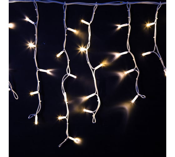 Светодиодная гирлянда бахрома Neon-Night Айсикл 4,0x0,6м мерцание, белый каучук, диоды белые 255-355