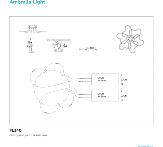 Накладной светильник Ambrella Light Line FL340