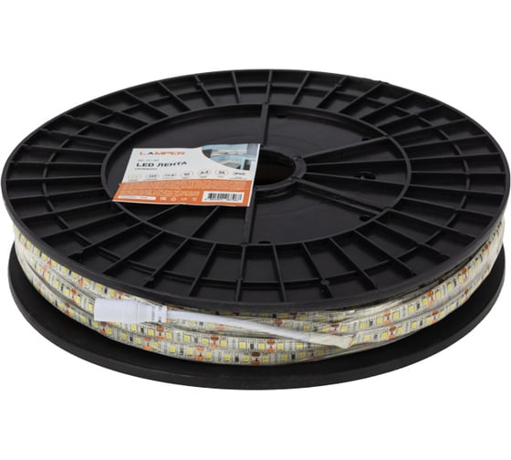 Светодиодная лента Lamper led 10 мм, ip65, smd 2835, 120 led/m, 12 v, цвет свечения белый, 50 м 141-367