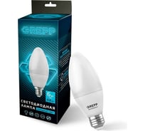 Светодиодная лампочка Ladina, 6Вт/6500K/E27, свеча 165-004