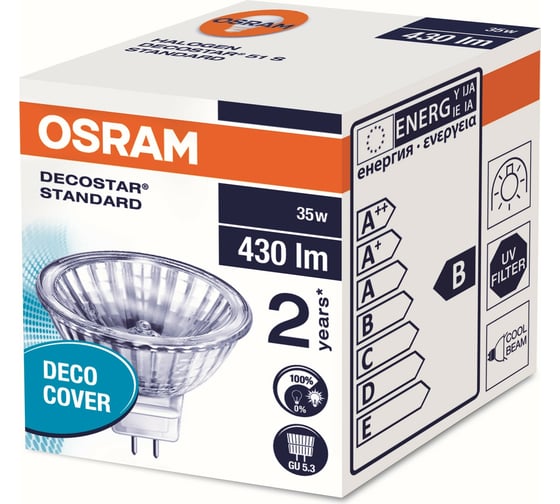 Галогенная лампа OSRAM DECOSTAR 44865 WFL спот, 35W, 12V, GU5,3, 20x1 4050300272634 1
