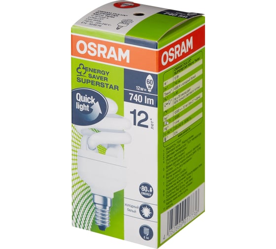 Компактная люминесцентная лампа OSRAM DSST MCTW 12W/840 220-240V E14 10x1 4052899917736