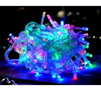 Гирлянда Bikson ТМ нить 100LED, 5м, мульти, 4 режима, прозрачный провод, арт. WWK31116 8\4304