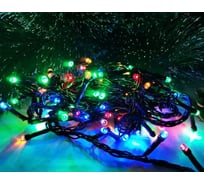 Гирлянда Bikson ТМ нить, 100LED, 4,5м, мульти, 4 режима, зелёный провод, арт. WWK31110 8\4547