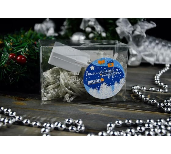 Гирлянда Bikson нить 100LED, 8м, мульти, 4 режима, прозрачный провод 8\4280 1
