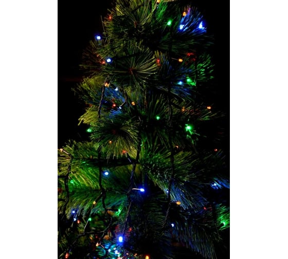 Гирлянда Bikson ТМ нить 140LED, 5,5м, мульти, 4 режима, зеленый провод, арт. WWK31111 8\4284