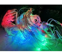 Гирлянда Bikson сетка 160 ламп LED, мульти, 1,50 х 1,50м, прозрачный провод 8\4524