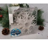 Гирлянда Bikson ТМ снежинки 6шт 15см, 36LED, 2,4*0,6м, холодный белый, 4 режима, арт. WWK31113 8\4565