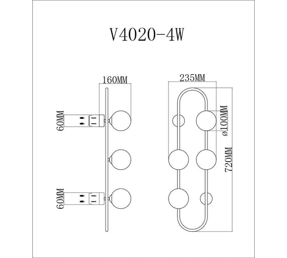 Накладной светильник Moderli Krona V4020-4W
